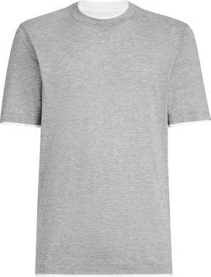 Brunello Cucinelli T-shirt with faux-layering in Grey at Nordstrom, Size Xxx-Large Eu