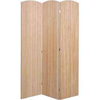 Hhg Paravento in bambù HHG-138, divisore separè, paravento, pieghevole, 3 pannelli, 170x120 cm