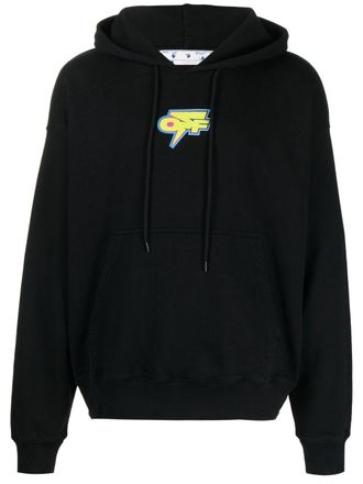 Off-white Thunder print skate hoodie - Black