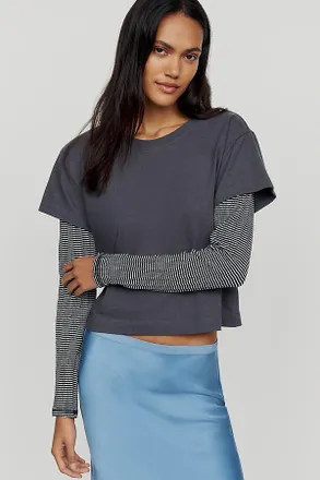 Pilcro Twofer Long Sleeve Tee