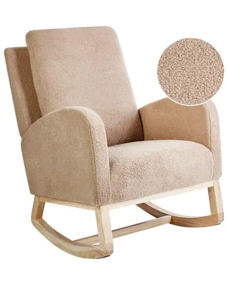 Beliani Mecedora boucl&eacute; beige