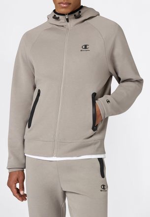 Champion Windbreaker CHAMPION C-TECH Interlock Hooded Full Zip Sweatshirt, Herren, Gr. XXL, mdg, Obermaterial: 69% Polyester, 26% Baumwolle, 5% Elasthan, norma