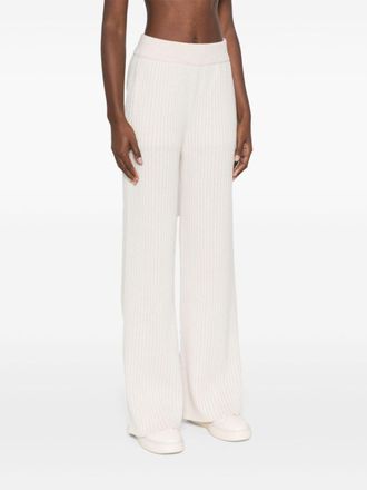 Eleventy Womens Chunky-Ribbed Trousers Beige Aw24 W