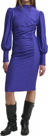 Gestuz Rifagz Puff Dress In Deep Blue