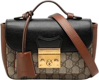 Gucci Pre-owned Padlock Satchel - Dames - Vintage Handtas - Beige - ONE Size - Leer - Vintage