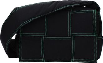 Bottega Veneta Herens Cassette crossbodytas Zwarte stof/papegaai