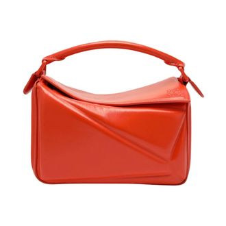 Loewe Small Puzzle Blown Tas - Dames - Tassen - Oranje - Maat: ONE Size Katoen