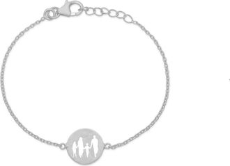 Frk. Lisberg Accessoires, Dames, Grijs, ONE Size, Familie armband Life 24 Zilver