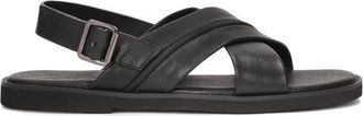 Kazar Zwarte leren sandalen met gesp - Heren - Sandalen - Zwart - 43 EU - Leer - Schoenen