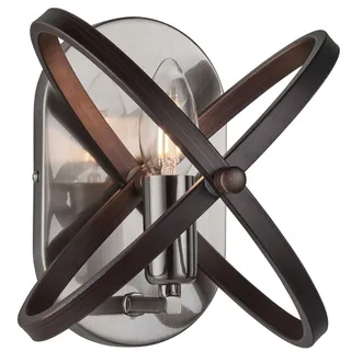Searchlight Applique Industrial-nordico Hoopla Acciaio Nero 1 Luce E14