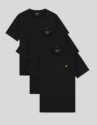 Lyle & Scott Lyle And Scott Mens Basic 3 Pack T-shirt - Black - Size: 42