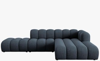 MICADONI 5-Sitzer Design Modul Ecksofa Lupine mit Eckteil rechts - Chenille-Bezug