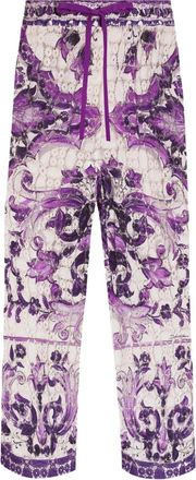 Dolce & Gabbana Pantaloni con stampa Maioliche - Bianco
