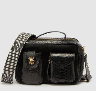 CLARIS VIROT Sac C&eacute;sar Python Noir