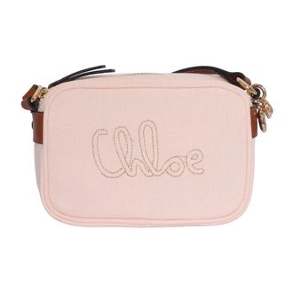 Chlo&eacute; Cross Body Bags, female, Pink, Size: ONE SIZE Shoulder Bag with Logo Embroidery