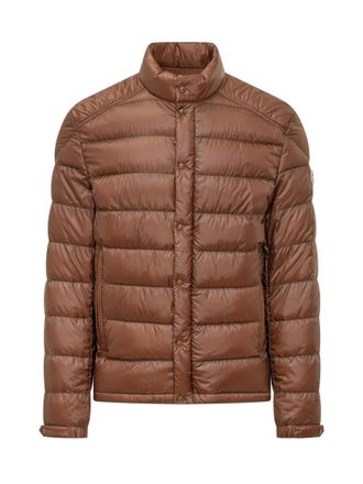 Moncler Brown Quilted Mock Collar Jacket