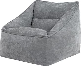 Icon Brand Puf sillón de tejido chenilla texturado gris