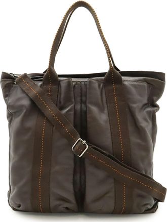 Herm&egrave;s Brown Havane Orange Veau Derma Shoulder Bag Tote Bag (Pre-Owned)