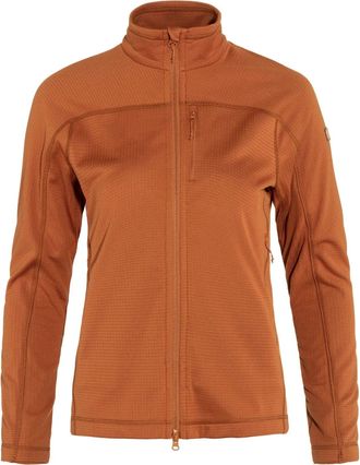 Fj&auml;llr&auml;ven Womens Fjallraven Abisko Lite Jacket Terracotta Brown Fleece Full Zip GBO1379