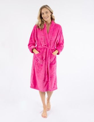 Leveret Womens Fleece Robe in Hot Pink at Nordstrom, Size X-Large
