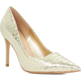 Dune London Assured Pointed Toe Pump in Gold at Nordstrom, Size 7.5Us