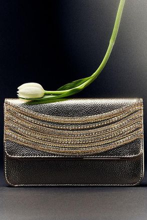 Badgley Mischka Jewel Badgley Mischka Draped Fringe Clutch