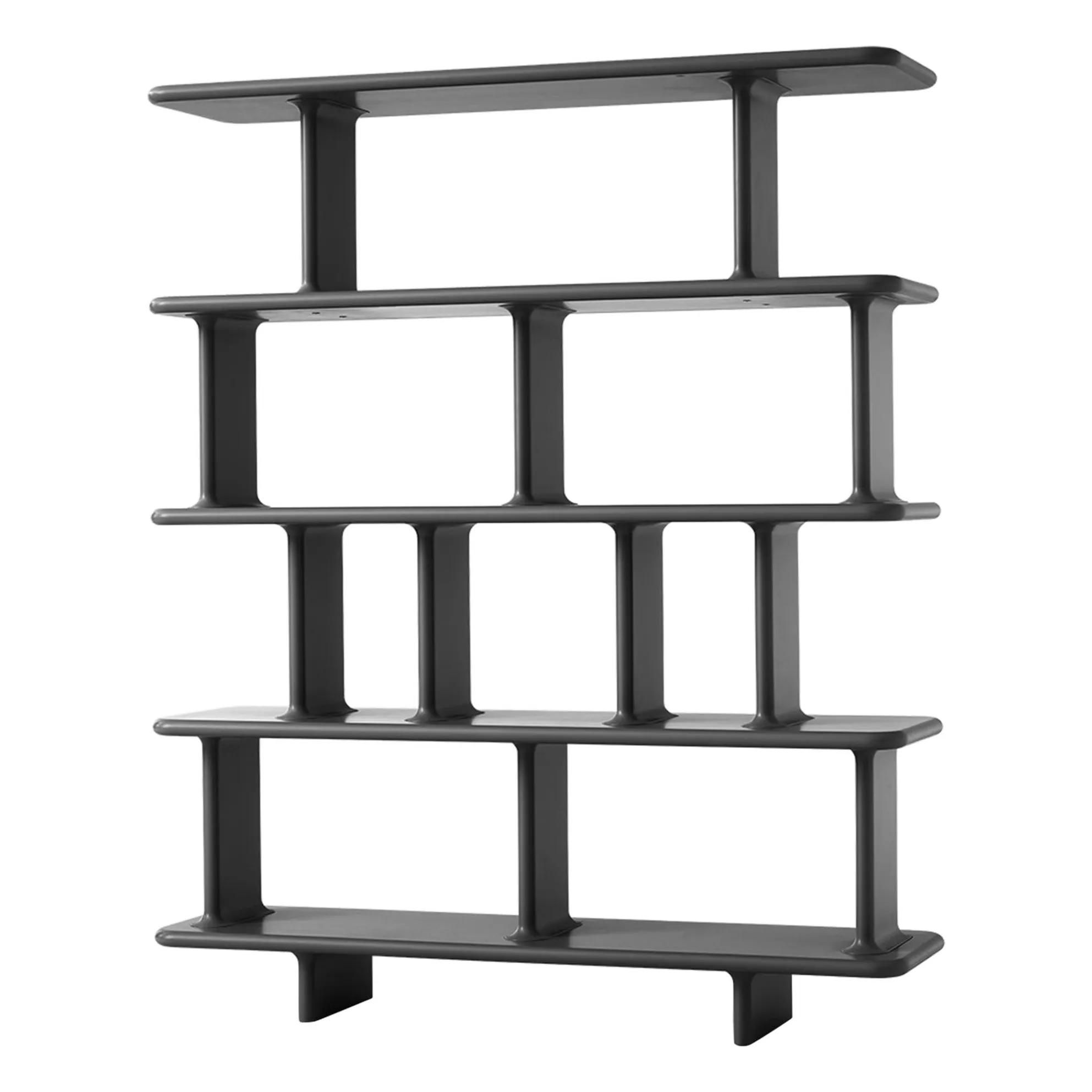 Étagère Bibliothèque CARLA 3 Niveaux 3 Tiroirs Noir Effet Bois H.190 Cm - IDMarket