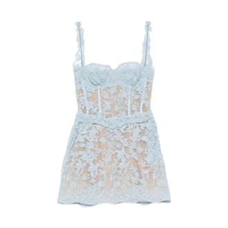 Ermanno Scervino Kleedjes, Dames, Blauw, S, Jurk met borduursel