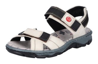 Rieker Sandale RIEKER, Damen, Gr. 39, beige (hellbeige), Lederimitat, Schuhe Sandale, Sommerschuh, Outdoorschuh, Keilabsatz, in Trekking-Optik