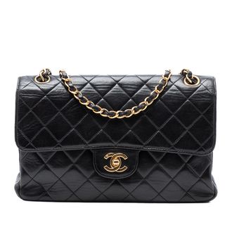 Chanel Tweedekans Middelgrote Gequiltde Lammy Double Sided Flap