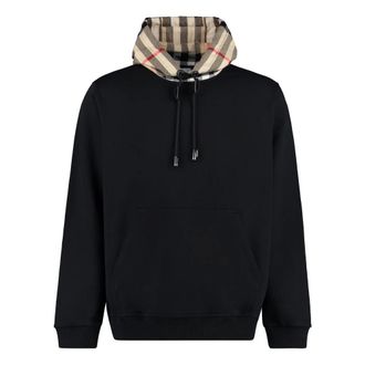 Burberry Hoodies, male, Black, Size: XS Cotton Hoodie