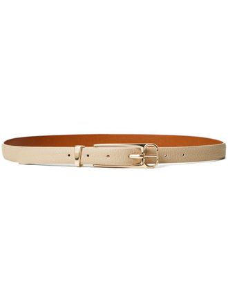 Twin-Set logo-engraved buckle belt - women - Polyurethane/Polyester - M - Neutrals