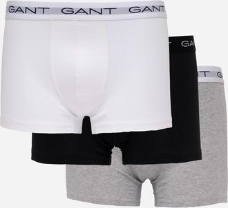GANT Mens GANT Mens Slim Fit Cotton Jersey Boxer Briefs 3-Pack - 94 Light Grey Melange - White - Size: 33/32/32