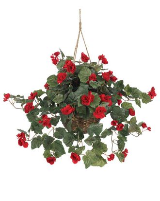 Nearly Natural Begonia Hanging Basket