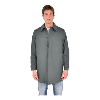 Drumohr Concealed Front Button Placket Parka - Heren - Parka Jassen - Groen - XL - Leer - Jassen