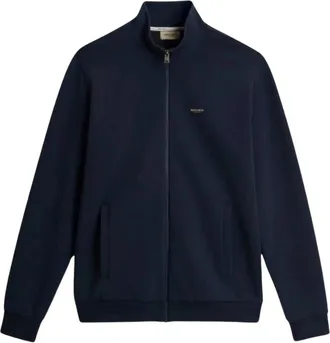 Woolrich Melton Blue Interlock Crewneck Cotton-Blend Sweatshirt