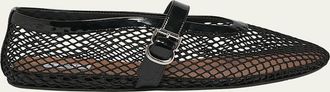 Alaia Mesh Mary Jane Ballerina Flats