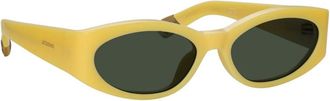 Jacquemus Authentieke Ovalo Bril- Premium Kwaliteit - unisex - Zonnebrillen - Geel - 55 MM - Accessoires
