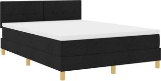 vidaXL Vidaxl - Box Spring Bed with Mattress Black 140 x 200 cm Fabric