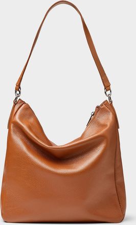 Simons Womens Pebbled leather minimalist hobo bag Exclusive collection from Italy