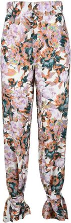 Feminista High-Waisted Floral Trousers With Ankle Ties