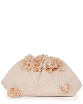Badgley Mischka Violet Satin Jacquard Clutch