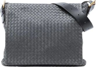 Bottega Veneta Pre-owned Cross Body Bags, female, Gray, Size: ONE SIZE Pre-owned Leather Crossbody Bag