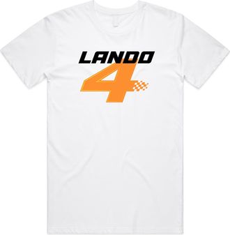 Sanfran Clothing Lando 4 Top Formula Motorsport Racing Sports Car Gift Idea Unisex T-Shirt Tee Extra Large/White
