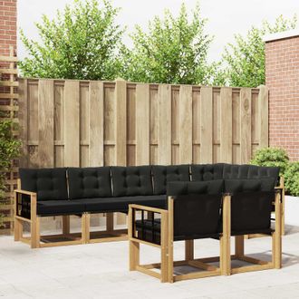 vidaXL Vidaxl Set Di Divani Da Esterno 8 Pz Bianco E Nero
