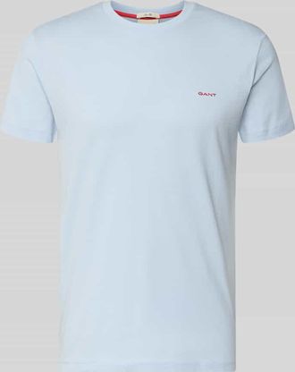 GANT T-Shirt mit Label-Detail in Hellblau, Gr&ouml;&szlig;e XXXL