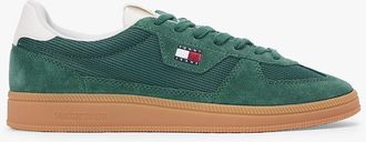 Tommy Hilfiger Mens Tommy Jeans Mixed-Texture Skater Sneaker - Green - US 11.5 / EU 45