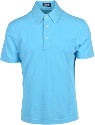 Drumohr Light Blue Cotton Polo Shirt