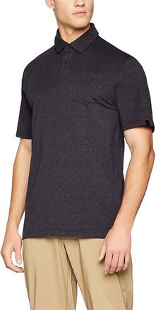 Under Armour Charged Cotton Scramble Golf Polo Shirt Top In Black