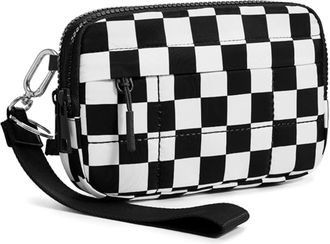 Generic Crossbody Bags Wristlet Purses Wallets with 4 Zipper for Women and Girls, Handbag Holder for Credit Cards and Daily Essentials (Checkered Black White)